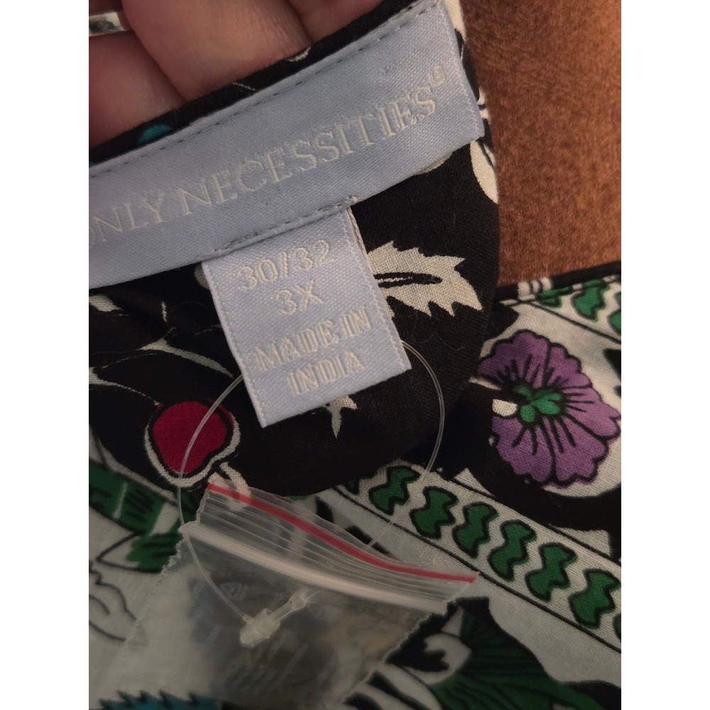 Only Necessities Floral Maxi Lounger Dress Black Multi 3X Plus Size Caftan NWOT - Picture 7 of 7